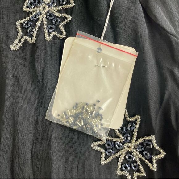 Sandy Starkman Vintage Beaded Semi Sheer Double Layer Blouse Women’s Size Large - Picture 3 of 9